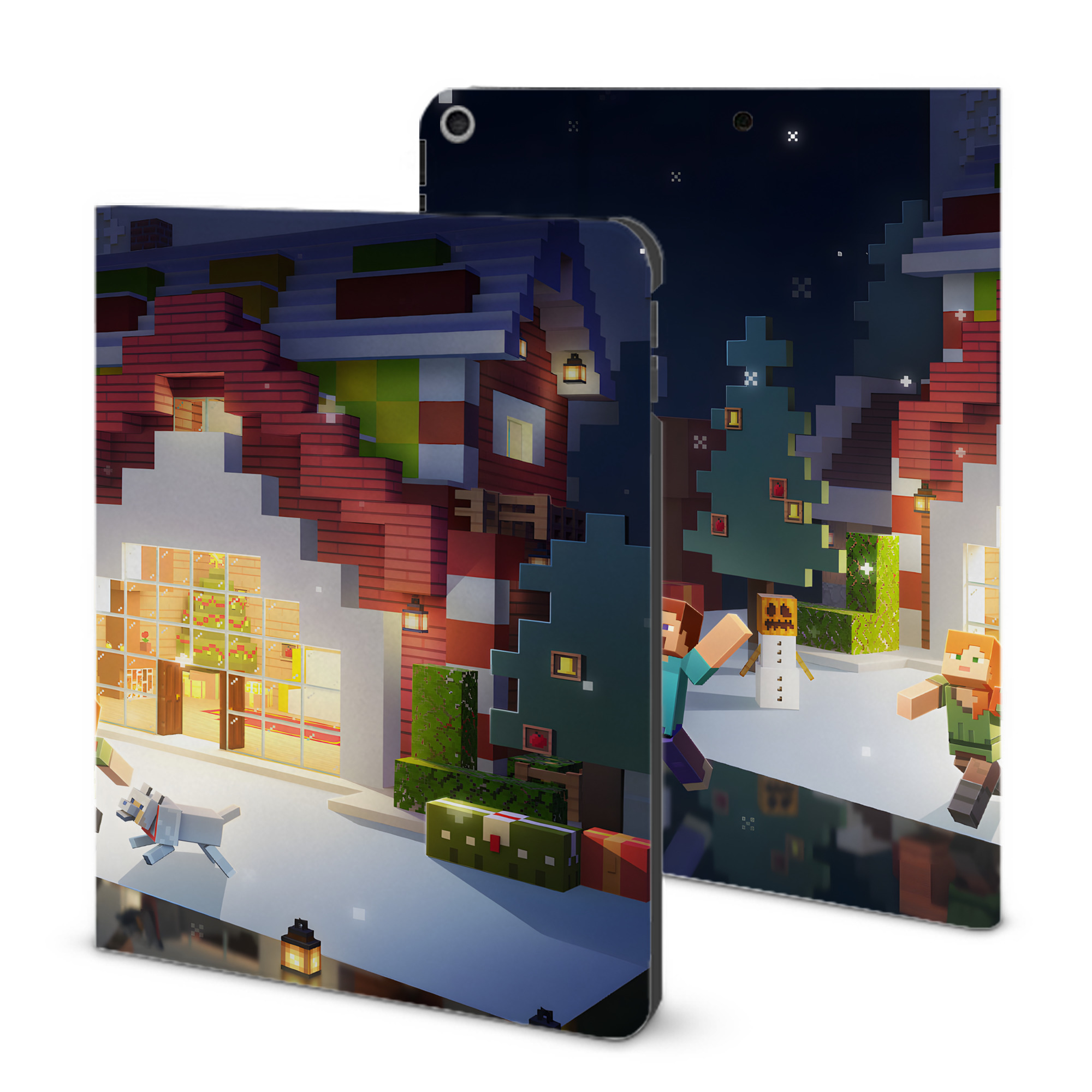 （画像用） マインクラフト ブロックの世界 Minecraft MC Block world IPad ケース ブック型 PUレザー TPU 耐衝撃 軽量 薄型 ペン収納なし 全面保護 IPad 各モデル対応